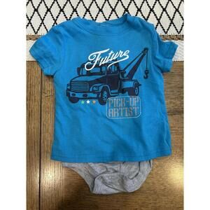 Baby Blue 'Future Pick-Up Artist' Short Sleeve Bodysuit 6-9M